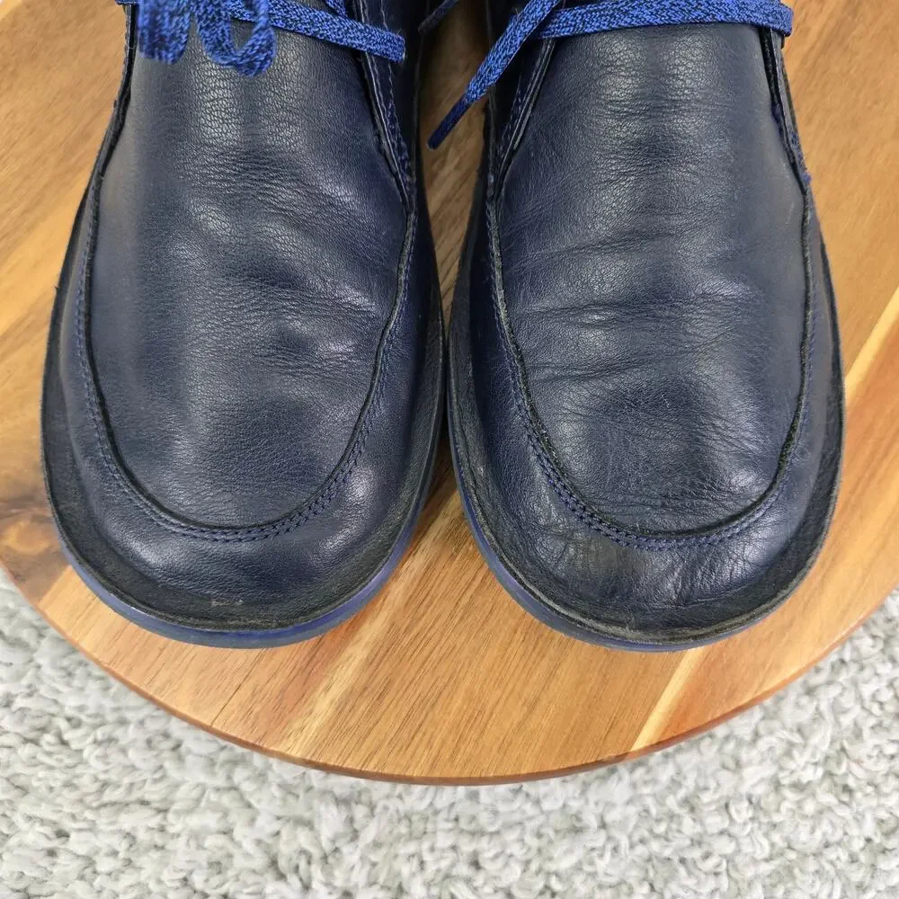 Camper Mens 41 Beetle Blue Leather Lace Up Casual Lifestyle Chukka Ankle Boots